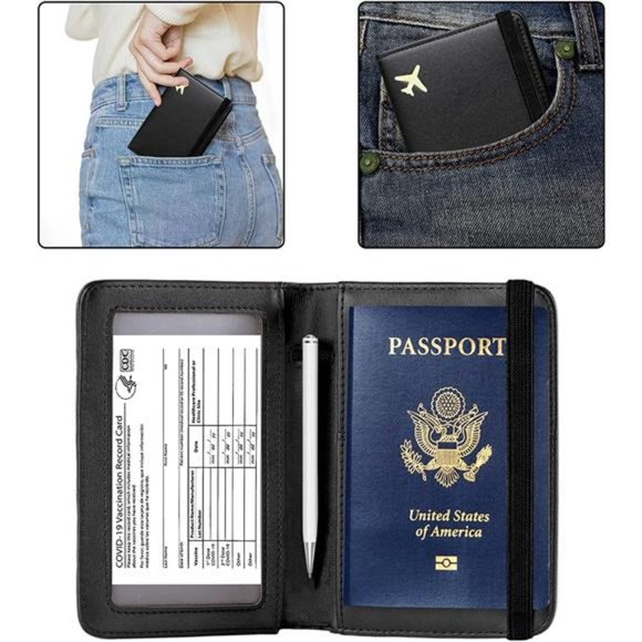 ZOPPEN Passport and Vaccine Card Holder, Passport Holder with Vaccine Card Slot - Picture 4 of 7